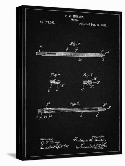 PP984-Vintage Black Pencil Patent Poster-Cole Borders-Stretched Canvas