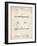 PP984-Vintage Parchment Pencil Patent Poster-Cole Borders-Framed Giclee Print