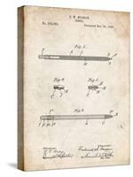 PP984-Vintage Parchment Pencil Patent Poster-Cole Borders-Stretched Canvas