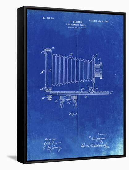 PP985-Faded Blueprint Photographic Camera Patent Poster-Cole Borders-Framed Stretched Canvas