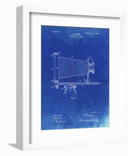 PP985-Faded Blueprint Photographic Camera Patent Poster-Cole Borders-Framed Giclee Print