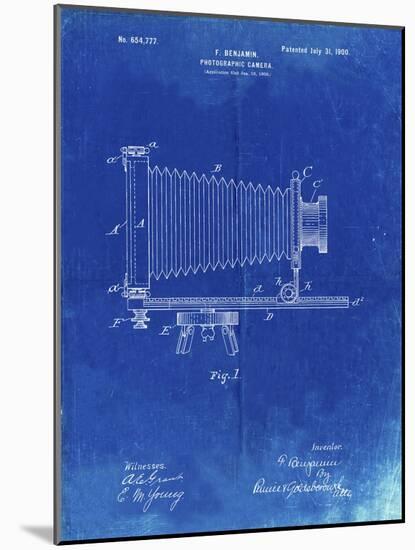 PP985-Faded Blueprint Photographic Camera Patent Poster-Cole Borders-Mounted Giclee Print