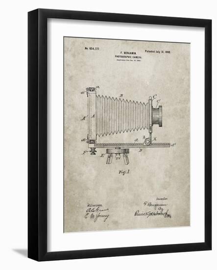 PP985-Sandstone Photographic Camera Patent Poster-Cole Borders-Framed Giclee Print