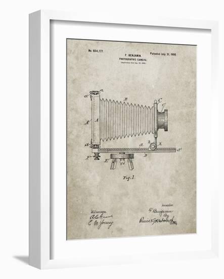 PP985-Sandstone Photographic Camera Patent Poster-Cole Borders-Framed Giclee Print