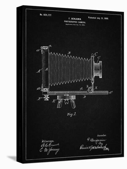 PP985-Vintage Black Photographic Camera Patent Poster-Cole Borders-Stretched Canvas