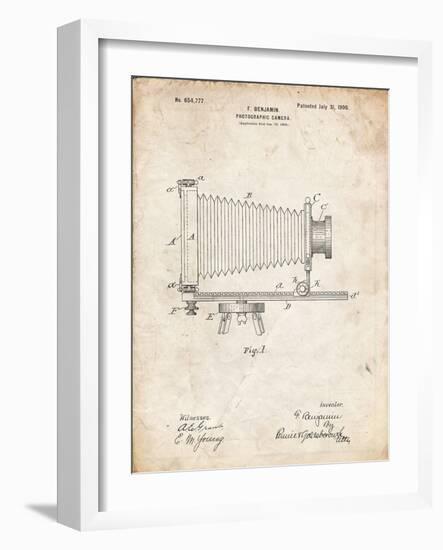 PP985-Vintage Parchment Photographic Camera Patent Poster-Cole Borders-Framed Giclee Print