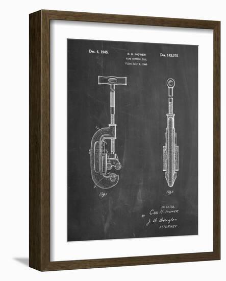 PP986-Chalkboard Pipe Cutting Tool Patent Poster-Cole Borders-Framed Giclee Print