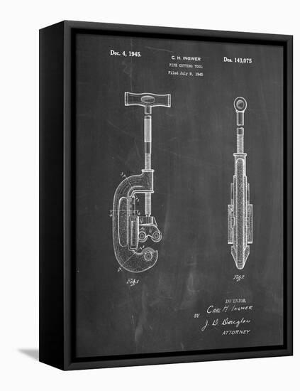 PP986-Chalkboard Pipe Cutting Tool Patent Poster-Cole Borders-Framed Stretched Canvas