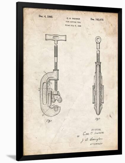 PP986-Vintage Parchment Pipe Cutting Tool Patent Poster-Cole Borders-Framed Premium Giclee Print