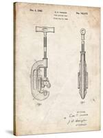 PP986-Vintage Parchment Pipe Cutting Tool Patent Poster-Cole Borders-Stretched Canvas