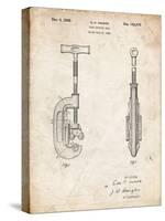PP986-Vintage Parchment Pipe Cutting Tool Patent Poster-Cole Borders-Stretched Canvas