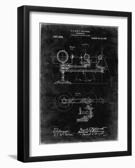 PP988-Black Grunge Planetarium 1909 Patent Poster-Cole Borders-Framed Giclee Print