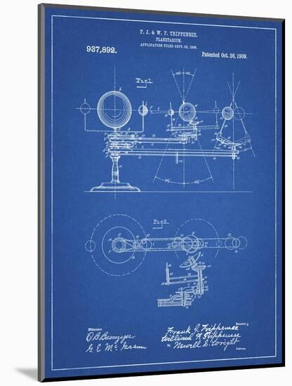 PP988-Blueprint Planetarium 1909 Patent Poster-Cole Borders-Mounted Giclee Print