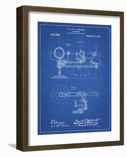 PP988-Blueprint Planetarium 1909 Patent Poster-Cole Borders-Framed Giclee Print