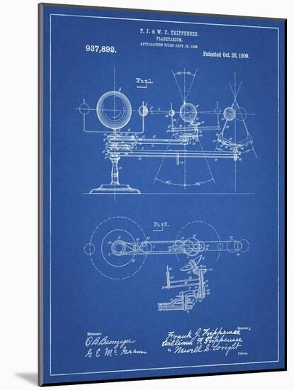 PP988-Blueprint Planetarium 1909 Patent Poster-Cole Borders-Mounted Giclee Print