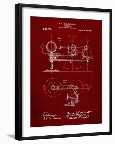 PP988-Burgundy Planetarium 1909 Patent Poster-Cole Borders-Framed Giclee Print