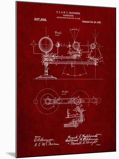 PP988-Burgundy Planetarium 1909 Patent Poster-Cole Borders-Mounted Giclee Print