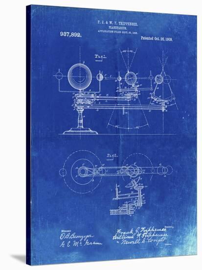 PP988-Faded Blueprint Planetarium 1909 Patent Poster-Cole Borders-Stretched Canvas