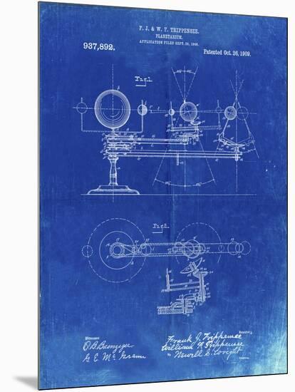 PP988-Faded Blueprint Planetarium 1909 Patent Poster-Cole Borders-Mounted Giclee Print