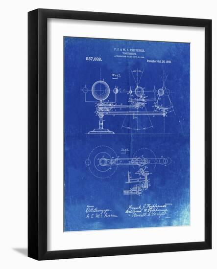 PP988-Faded Blueprint Planetarium 1909 Patent Poster-Cole Borders-Framed Giclee Print