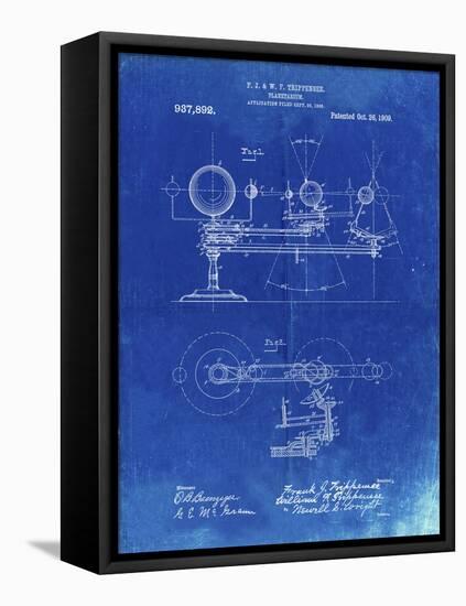 PP988-Faded Blueprint Planetarium 1909 Patent Poster-Cole Borders-Framed Stretched Canvas