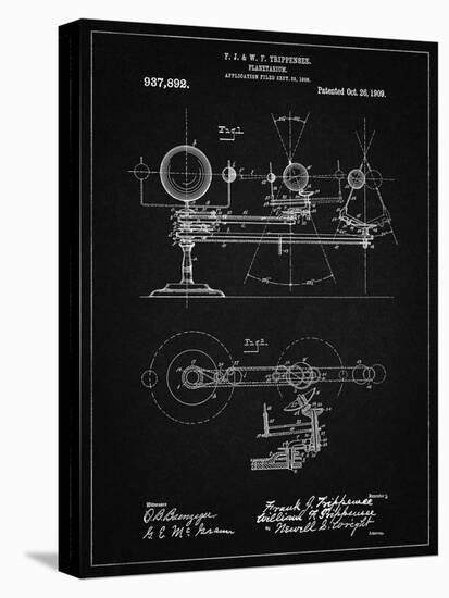 PP988-Vintage Black Planetarium 1909 Patent Poster-Cole Borders-Stretched Canvas