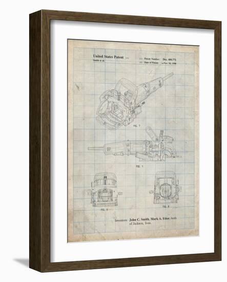 PP989-Antique Grid Parchment Plate Joiner Patent Poster-Cole Borders-Framed Giclee Print