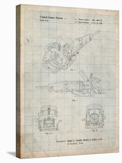 PP989-Antique Grid Parchment Plate Joiner Patent Poster-Cole Borders-Stretched Canvas