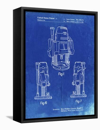 PP991-Faded Blueprint Plunge Router Patent Poster-Cole Borders-Framed Stretched Canvas