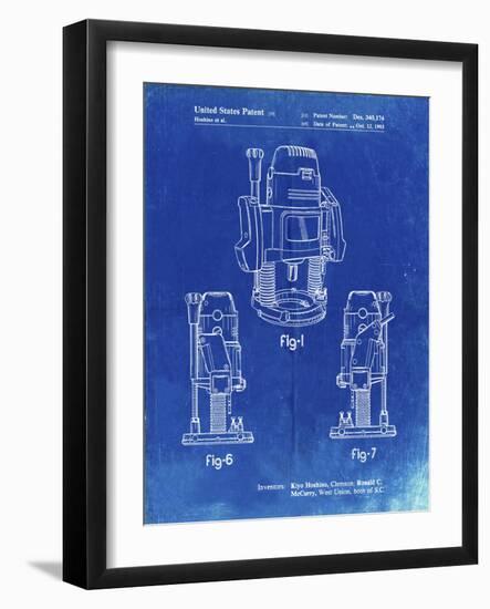 PP991-Faded Blueprint Plunge Router Patent Poster-Cole Borders-Framed Giclee Print