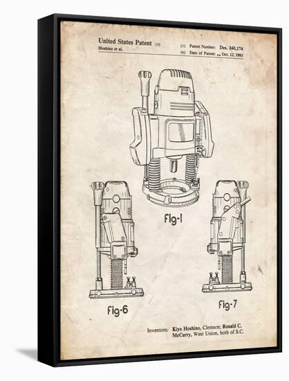 PP991-Vintage Parchment Plunge Router Patent Poster-Cole Borders-Framed Stretched Canvas