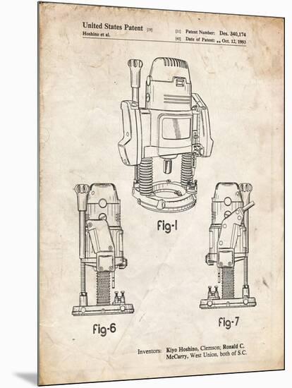 PP991-Vintage Parchment Plunge Router Patent Poster-Cole Borders-Mounted Premium Giclee Print