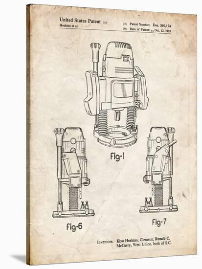 PP991-Vintage Parchment Plunge Router Patent Poster-Cole Borders-Stretched Canvas