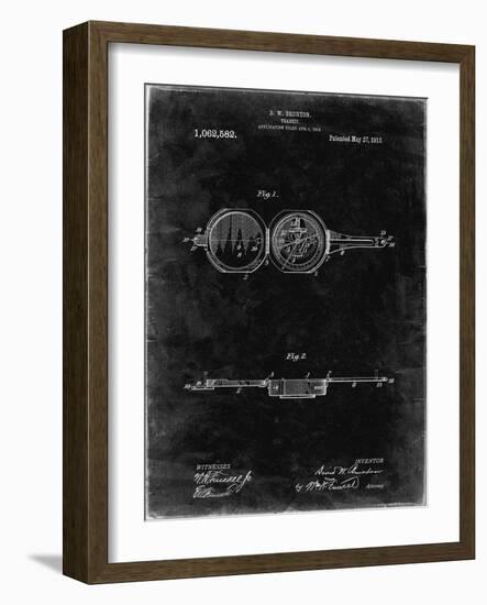 PP992-Black Grunge Pocket Transit Compass 1919 Patent Poster-Cole Borders-Framed Giclee Print