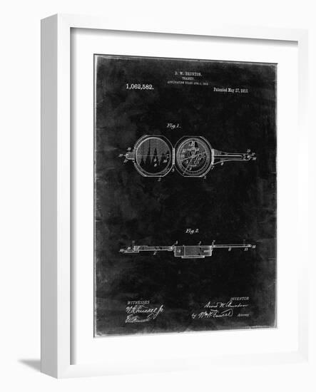 PP992-Black Grunge Pocket Transit Compass 1919 Patent Poster-Cole Borders-Framed Giclee Print