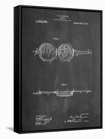 PP992-Chalkboard Pocket Transit Compass 1919 Patent Poster-Cole Borders-Framed Stretched Canvas