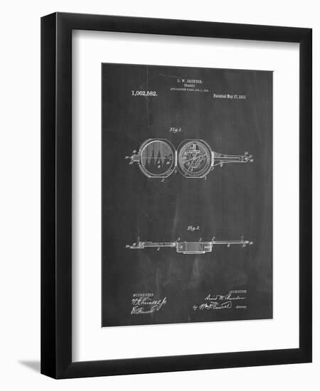 PP992-Chalkboard Pocket Transit Compass 1919 Patent Poster-Cole Borders-Framed Giclee Print