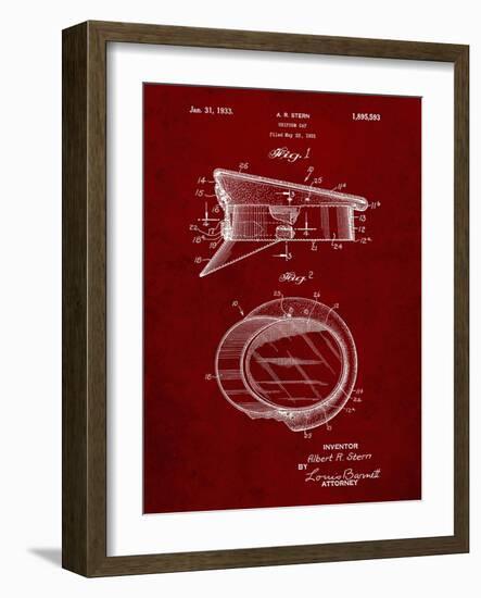 PP993-Burgundy Police Hat 1933 Patent Poster-Cole Borders-Framed Giclee Print