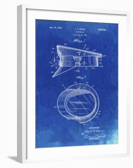 PP993-Faded Blueprint Police Hat 1933 Patent Poster-Cole Borders-Framed Giclee Print