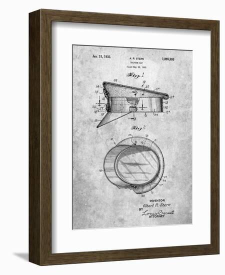 PP993-Slate Police Hat 1933 Patent Poster-Cole Borders-Framed Giclee Print