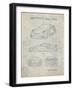 PP994-Antique Grid Parchment Porsche 911 with Spoiler Patent Poster-Cole Borders-Framed Giclee Print