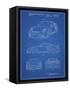 PP994-Blueprint Porsche 911 with Spoiler Patent Poster-Cole Borders-Framed Stretched Canvas