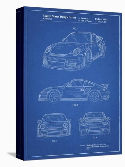 PP994-Blueprint Porsche 911 with Spoiler Patent Poster-Cole Borders-Stretched Canvas