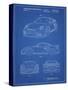 PP994-Blueprint Porsche 911 with Spoiler Patent Poster-Cole Borders-Stretched Canvas