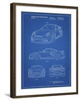 PP994-Blueprint Porsche 911 with Spoiler Patent Poster-Cole Borders-Framed Giclee Print