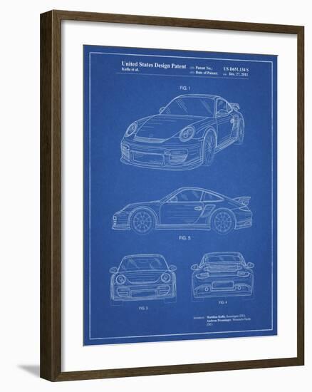 PP994-Blueprint Porsche 911 with Spoiler Patent Poster-Cole Borders-Framed Giclee Print