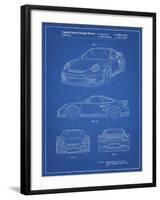 PP994-Blueprint Porsche 911 with Spoiler Patent Poster-Cole Borders-Framed Giclee Print