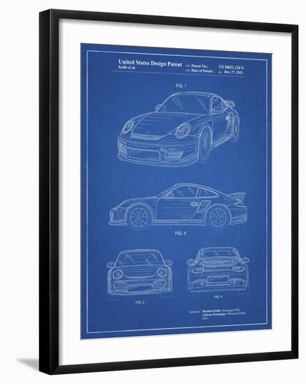 PP994-Blueprint Porsche 911 with Spoiler Patent Poster-Cole Borders-Framed Giclee Print