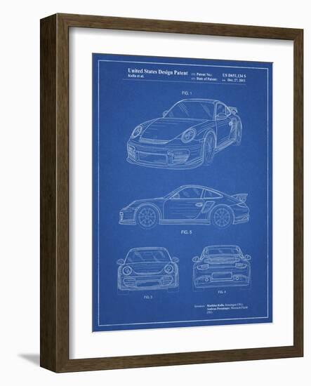 PP994-Blueprint Porsche 911 with Spoiler Patent Poster-Cole Borders-Framed Giclee Print