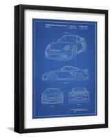 PP994-Blueprint Porsche 911 with Spoiler Patent Poster-Cole Borders-Framed Giclee Print